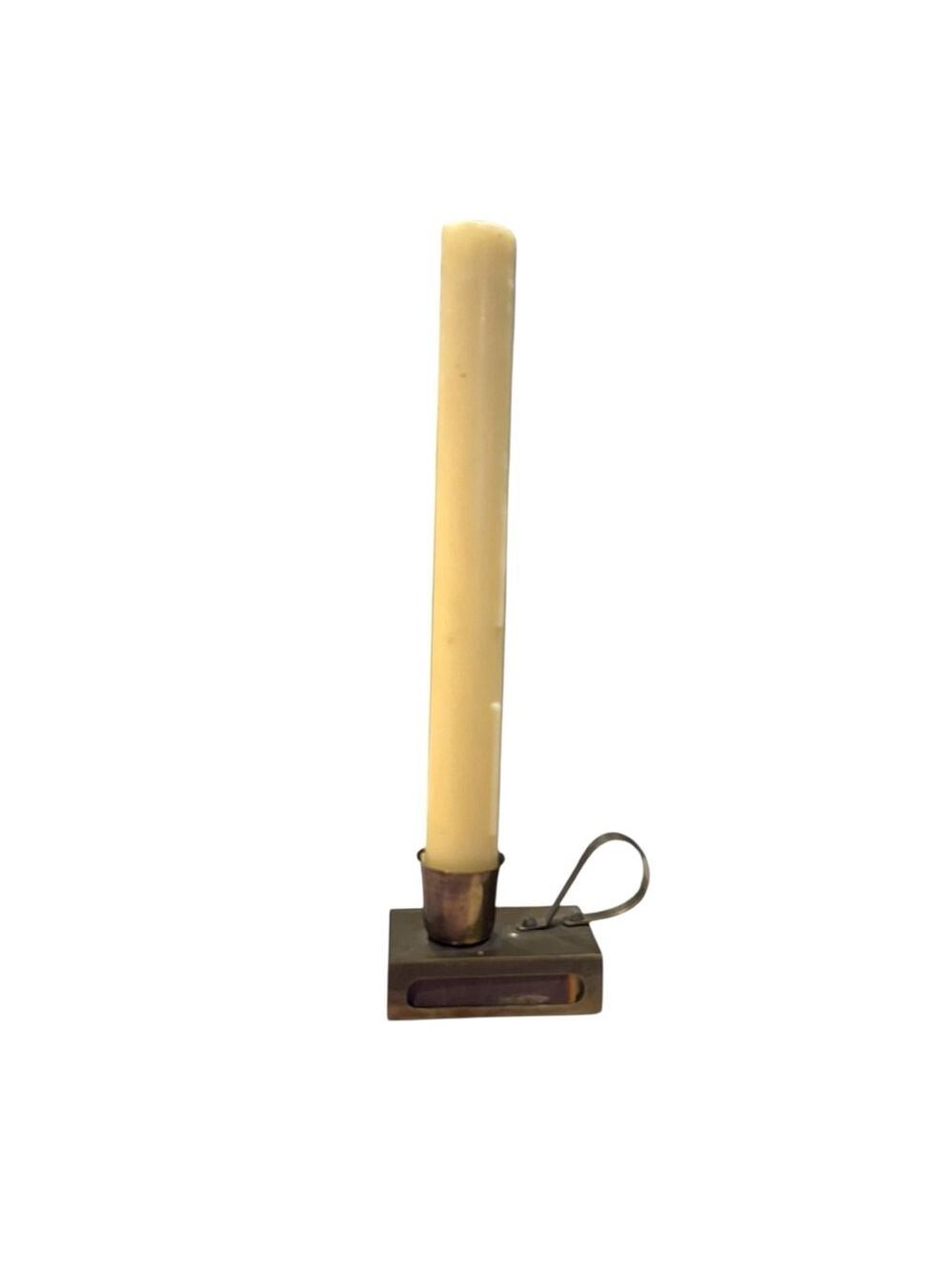 Vintage Metal Matchbox Holder with Candle Holder‎ Chamberstick